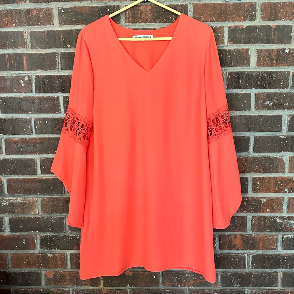 NWOT Coral Long Sleeve Almost Famous V-Neck Dress
